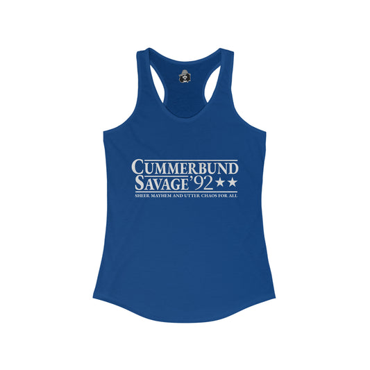 Cummerbund For President Colorful and White Women's Cut Tank Top